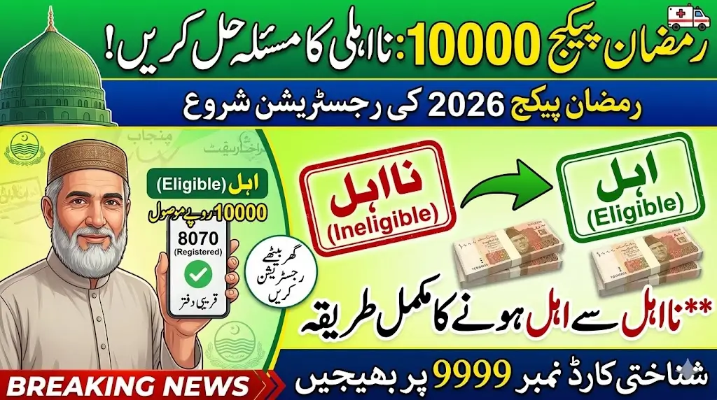 CM Punjab 8070 Ramzan Package 10000 Payment Ineligibility Status Renewal Process